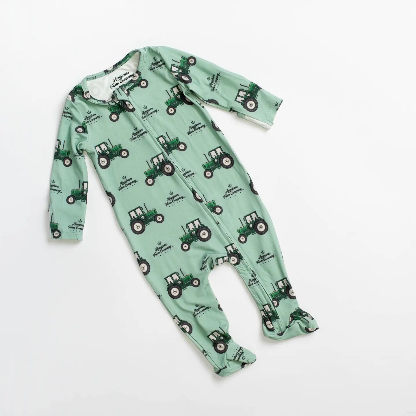 Bamboo Afc Green Tractor Baby Pajamas