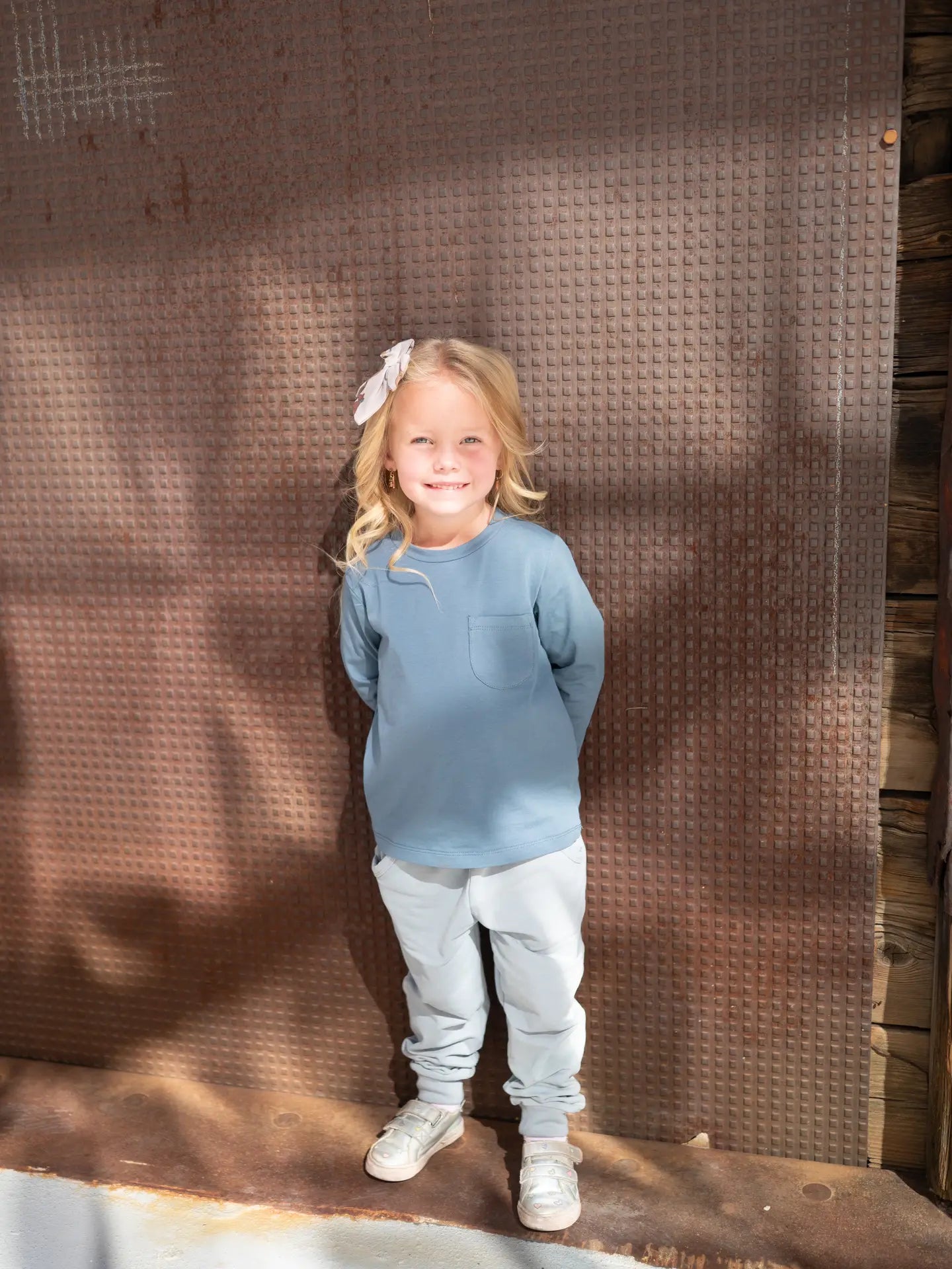 French Terry Sweatshirt + Jogger Matching Set | Dusty Blue