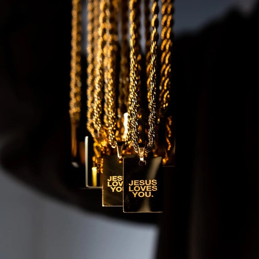 Jesus Loves You 18K Chain Necklace