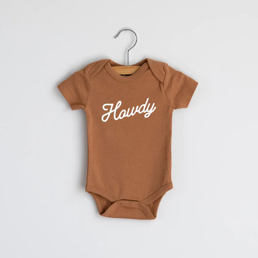 Camel Organic Howdy Modern Baby Bodysuit