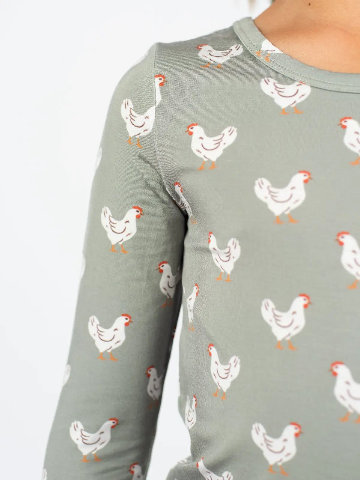 Sage Chickens Toddler/Youth Bamboo Pajama Set