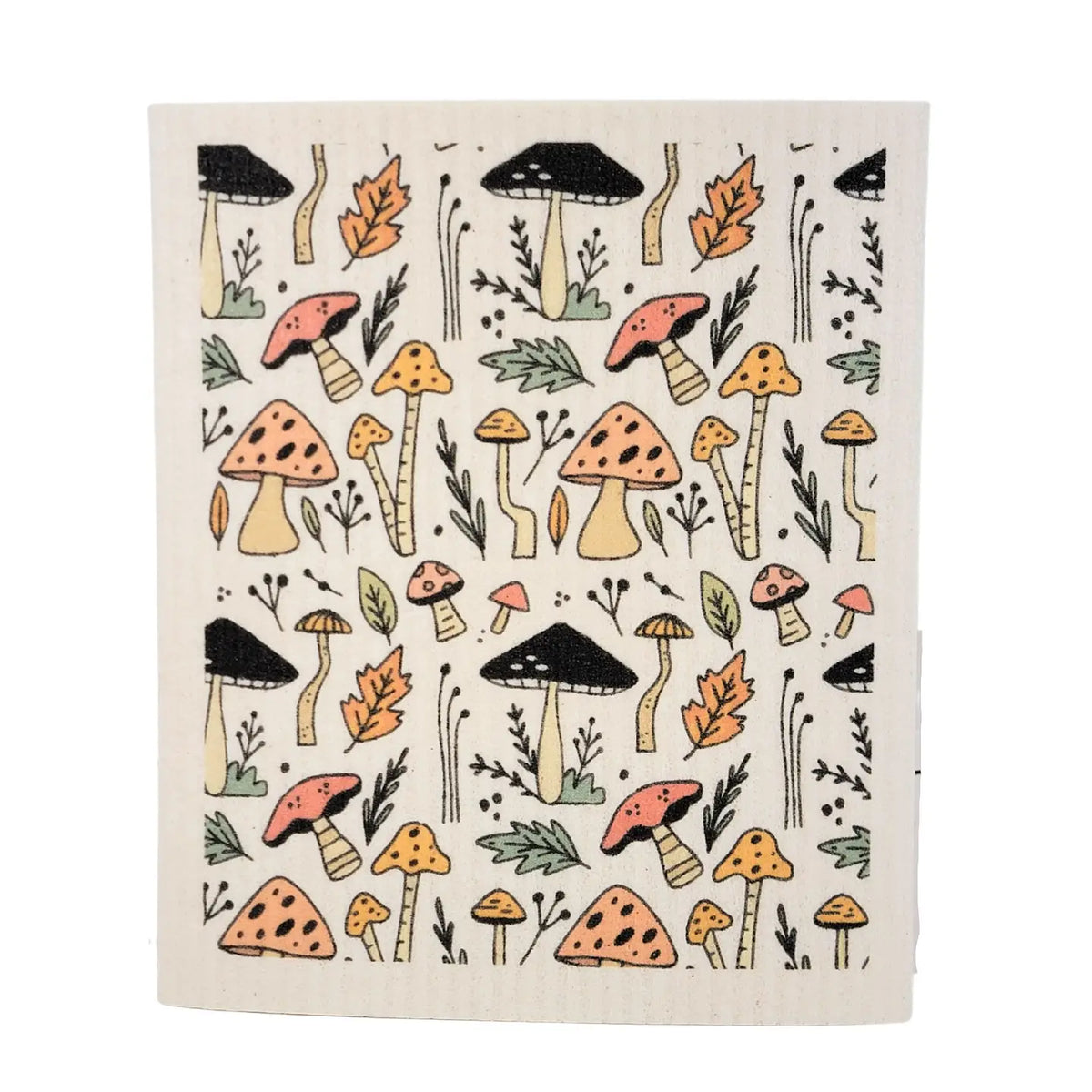 Summer Mushroom Patterned Swedish Dishcloth