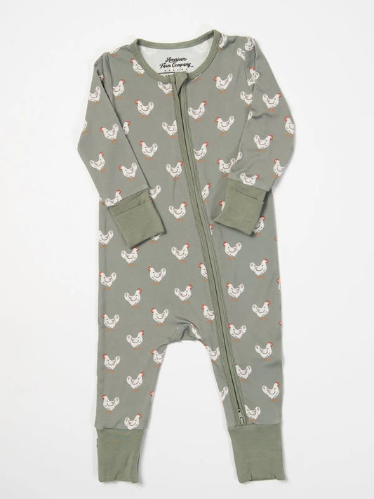 Sage Chickens Bamboo Baby Zippy