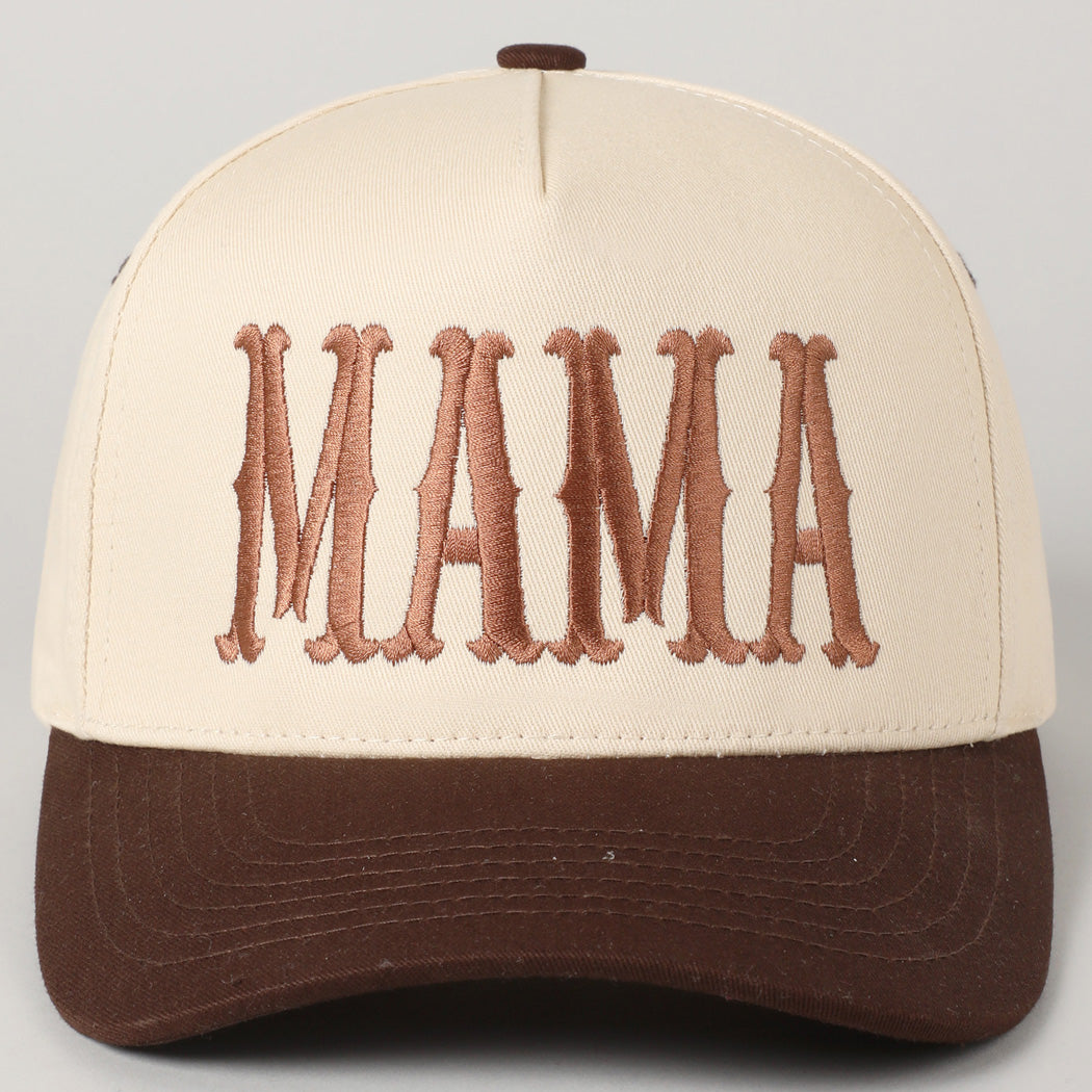 Mama Typographic Design Embroidery Baseball Cap