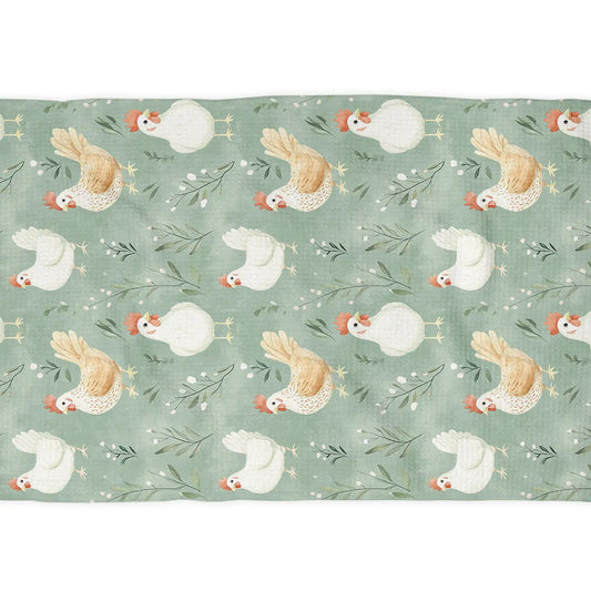 Chicken Farmhouse Homestead Waffle Towel