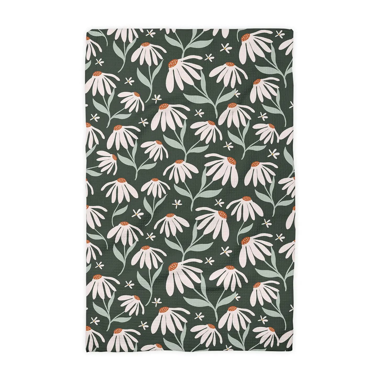 Neutral Boho Floral Waffle Kitchen Towel