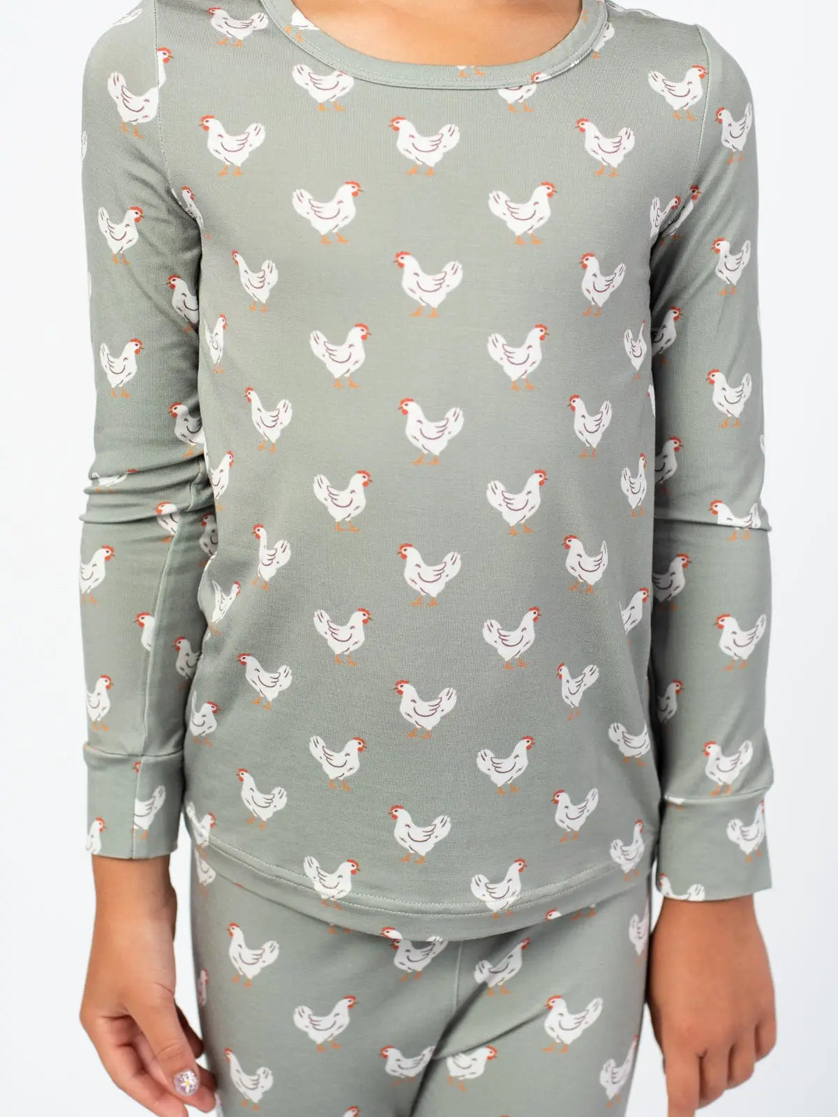 Sage Chickens Toddler/Youth Bamboo Pajama Set