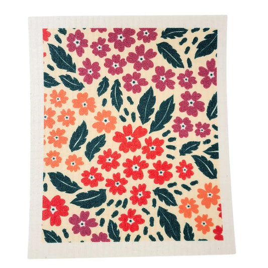 Summer Flower Patterned Swedish Dishcloth
