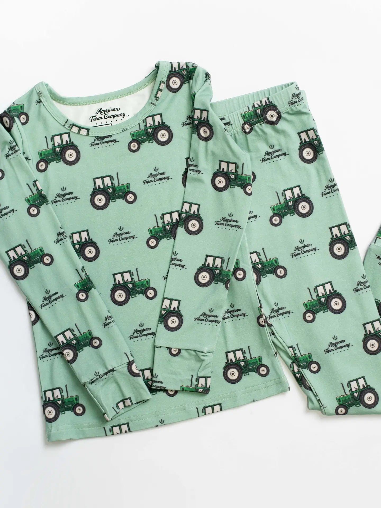Bamboo Afc Green Tractor Toddler Pajamas