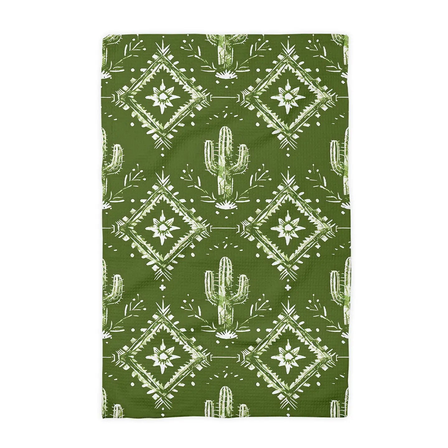 Retro Cactus Kitchen Waffle Towel