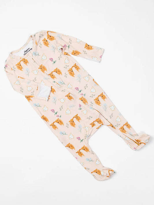 Afc Jersey Calves & Ear Tags Bamboo Baby Footed Pajamas